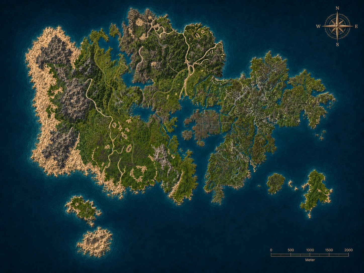 Karte von Terra Nova mit den aktuellen Spielerpositionen